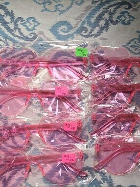 Pink heart glasses 8 Pack New